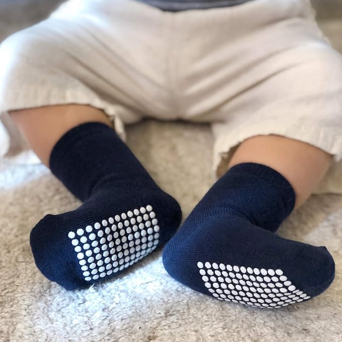 Baby Toddlers Crew Socks with Non-Slip Grip 12 Pack Cotton Stretch Socks | Soft - Image 5