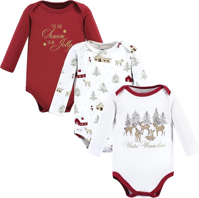 Hudson Baby Baby Girls' Cotton Long-sleeve Bodysuits 3-pack by HudsonBaby