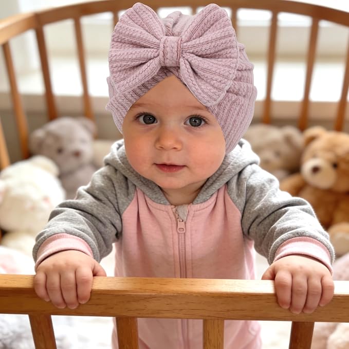 Cinaci 6 Pack Nursery Hospital Caps Bonnets Beanies Headwraps Turban Hats - Image 5