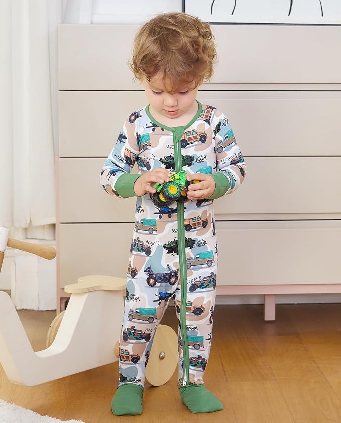 babee Reshinee Bamboo Viscose Baby Footie Pajama, Zipper Sleeper Boys Girls | - Image 3