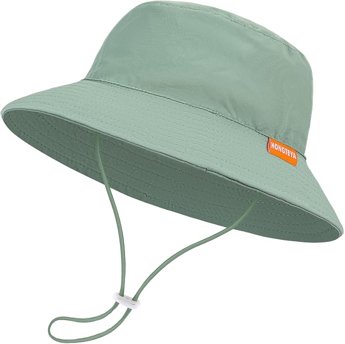 Baby Sun Hat Kids Summer Sun Protection Toddler Bucket Hat Wide Brim Adjustable by HONGTEYA