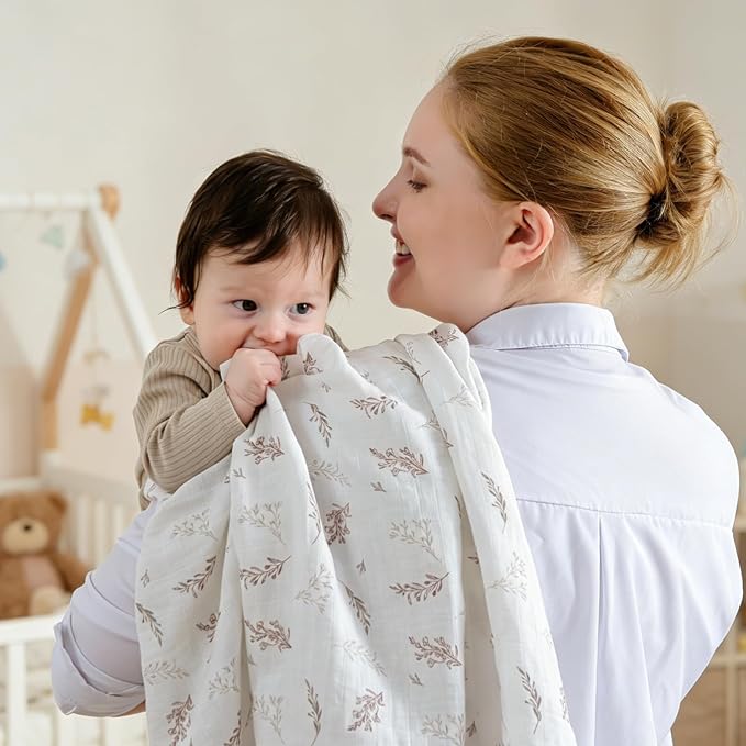 POMISO Muslin Swaddle Blankets for Boys & Girls, Newborn Receiving Blankets - Image 5