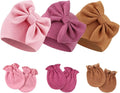 BQUBO Newborn Girls Hats Baby Hat and Mittens Set Infant Caps Bow Hospital by DRESHOW
