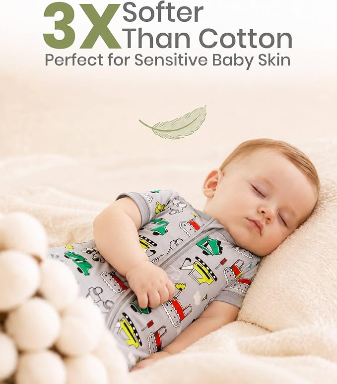OPAWO Bamboo Sleepers for Baby Boy Pajamas Bamboo Pajamas Baby Romper 0-24M | 2 - Image 2