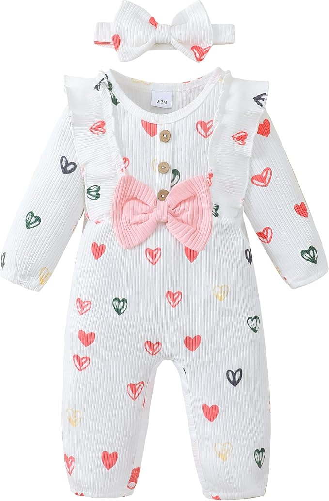 Mioglrie Newborn Baby Girl Clothes 1 Piece Infant Fall Winter Romper Outfit | by Mioglrie