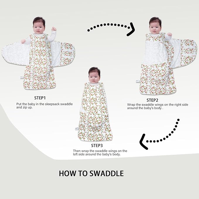 Baby Sleep Sack Swaddle 2 Pack, 3-Way Adjustable, Organic Cotton | Swaddles 3-6 - Image 5
