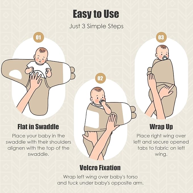 SWEET DOLPHIN 3-Pack Baby Swaddle Sleep Sacks - Image 3