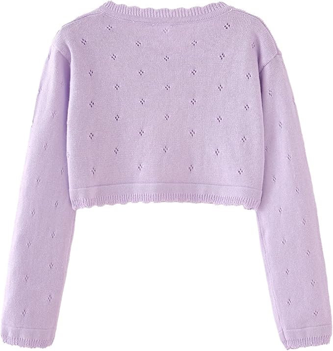 Toddler Girls Cardigan Sweater Bolero Shrug Baby Kids Long Sleeve Cropped Dress - Image 6