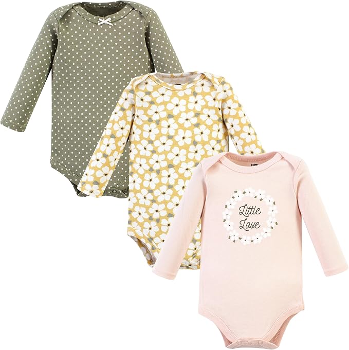 Hudson Baby Baby Girls' Cotton Long-sleeve Bodysuits 3-pack by HudsonBaby