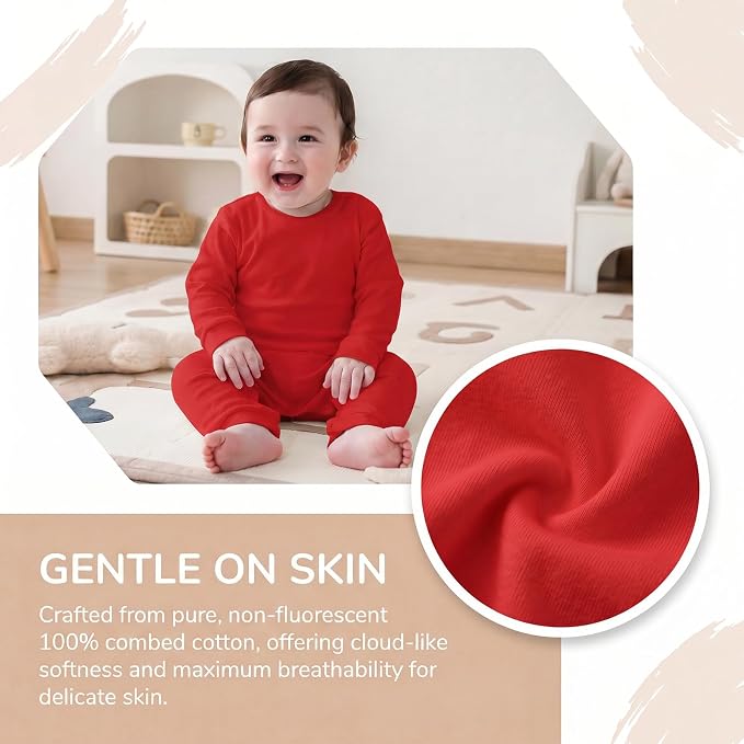 Unisex Baby romper, Long Sleeve 100% Cotton Baby Clothes, Baby Footless Jumpsuit - Image 4
