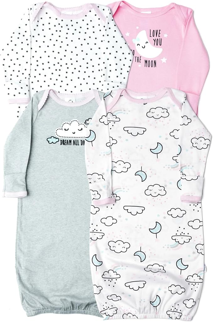 Gerber Baby Girls' 4-pack Sleeper Gown by Gerber
