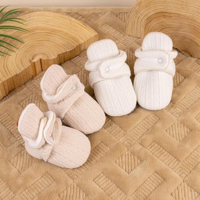 Sawimlgy Newborn Infant Baby Girl Boy Cotton Booties Stay On Sock Slippers Soft - Image 4