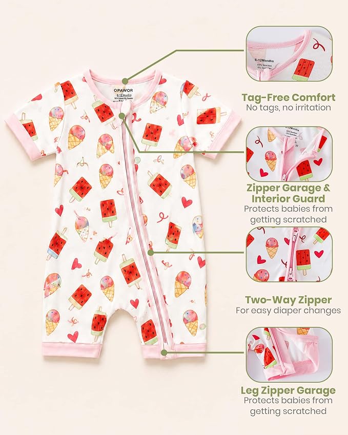 OPAWO Bamboo Sleepers for Baby Boy Pajamas Bamboo Pajamas Baby Romper 0-24M | 2 - Image 5