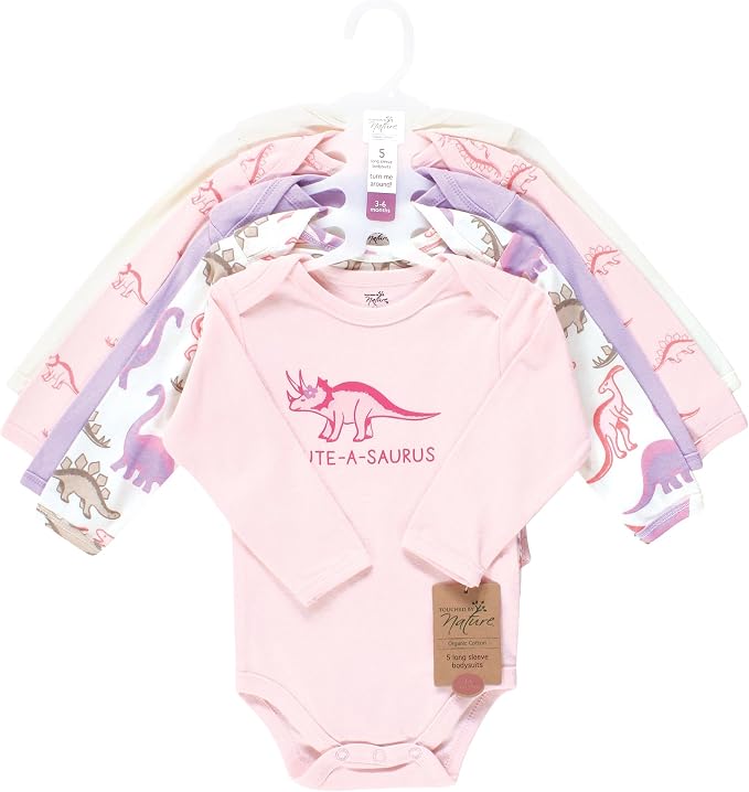Touched by Nature Unisex Baby Organic Cotton Long-Sleeve Bodysuits - Image 2