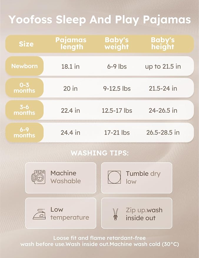 Yoofoss Viscose Bamboo Baby Pajamas Newborn Sleepers - Image 7