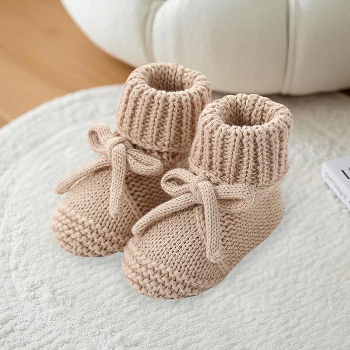 DSORVICD Newborn Baby Boys Girls Knitted Booties Soft Sole Shoes Socks - Image 2