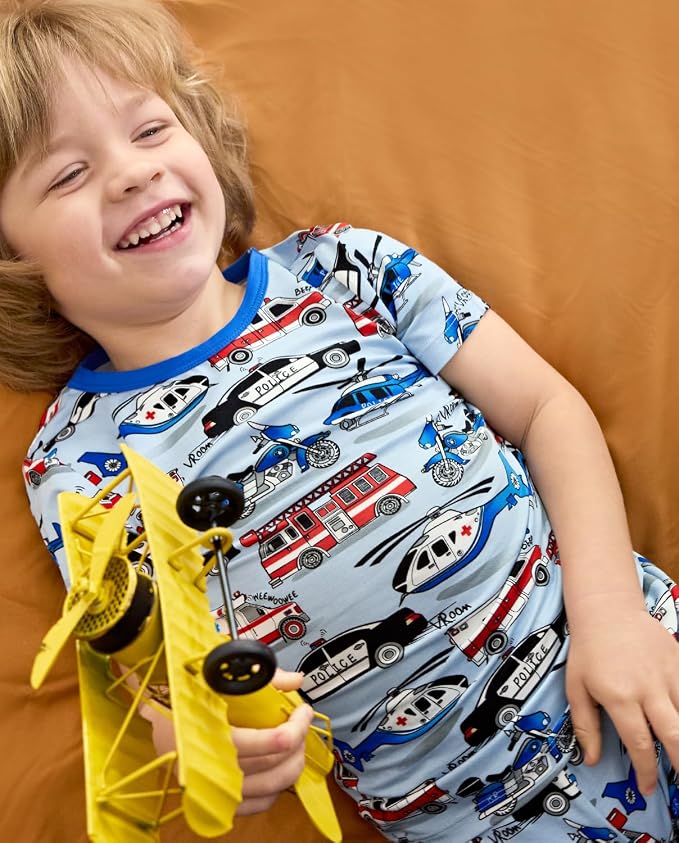 babee Reshinee Bamboo Viscose Toddler Boys Pajamas Set, Short Sleeve Kids - Image 6