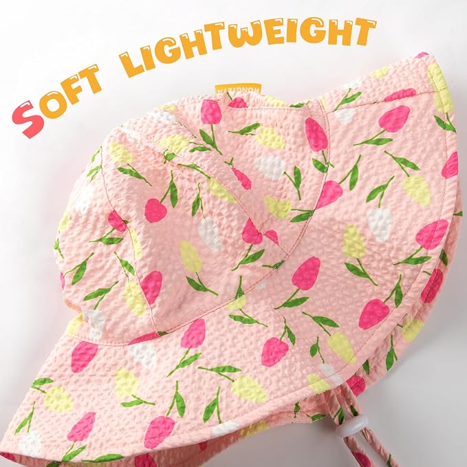 HONGTEYA Baby Sun Hat Wide Brim Adjustable Toddler Beach Bucket Hat | Soft - Image 5