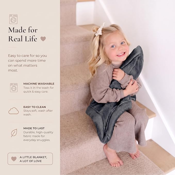 Saranoni Security Blanket Soft Infant Baby Blanket Charcoal Mini 15x20 | Luxury - Image 7