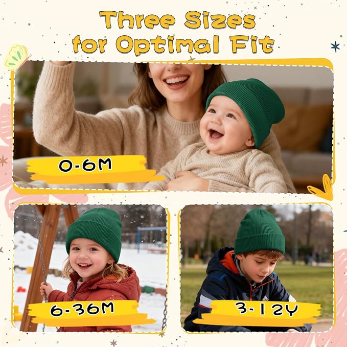 ZOORON Toddler Beanie Baby Kids Beanies Warm Winter Hat Knit Skull Cap - Image 2
