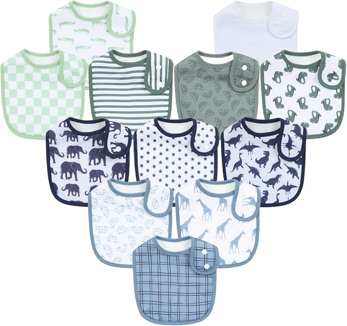 Baby Bibs Soft and Absorbent Cotton Bandana Bibs Set by Benoxine