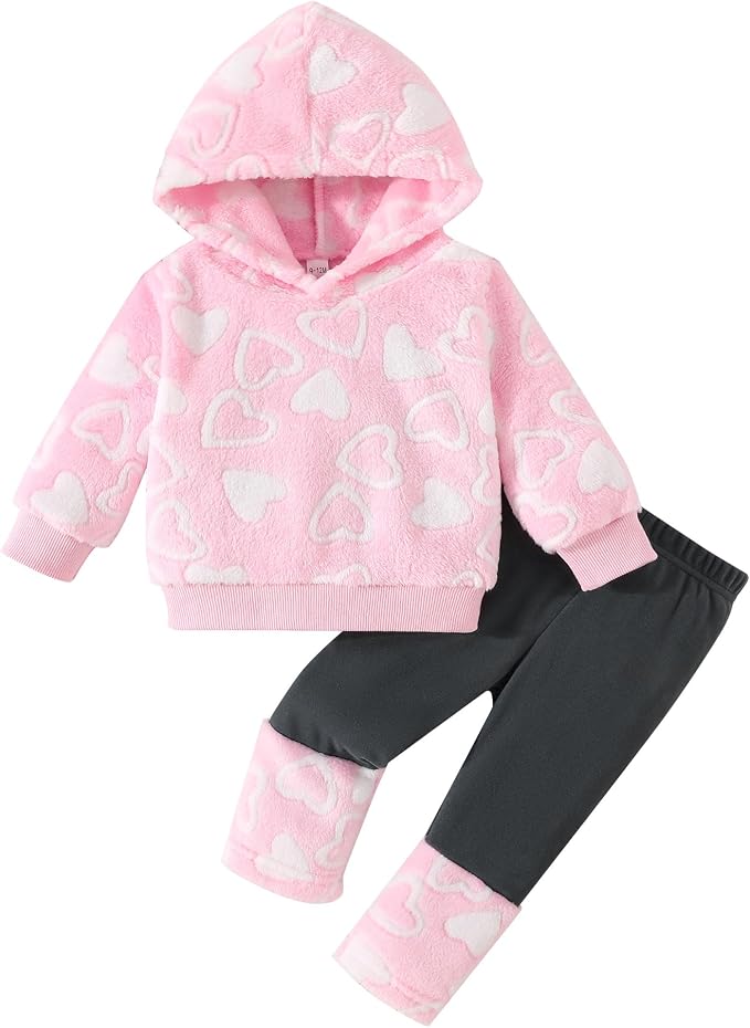 Jecson Toddler Girl Clothes Baby Girl Fleece Hoodie Outfits Thick Thermal by WarmthLoveinStitches