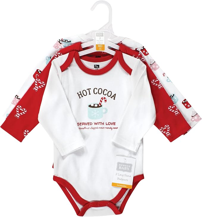 Hudson Baby Baby Girls' Cotton Long-sleeve Bodysuits 3-pack - Image 2