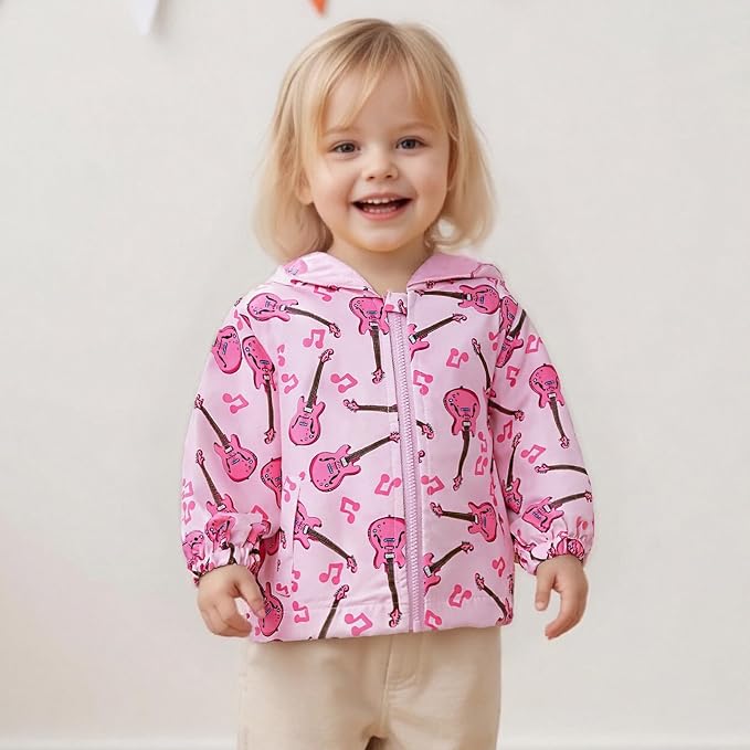 Toddler Windbreaker Jacket Baby Girl Hooded Zip Up Sweatshirt Winter Jacket - Image 3