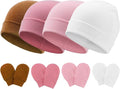 BQUBO Baby Hats and Mittens Infant Cotton Beanie Gloves No Scratch Set Newborn by DRESHOW