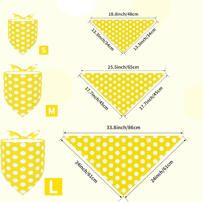 7 PCS Medium Polka Dot Dog Bandanas Hemming Seam Edge Dog Bandana - Image 2