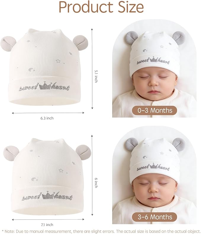 3 Pack Newborn Hats Infant Beanies - Image 4