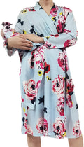 SUFEINI Maternity Robe and Matching Baby Swaddle Blanket Set, Mommy Robe by SUFEINI