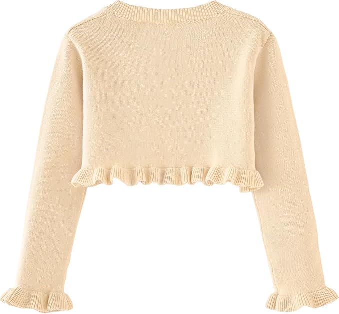 Toddler Girls Cardigan Sweater Bolero Shrug Baby Kids Long Sleeve Cropped Dress - Image 5