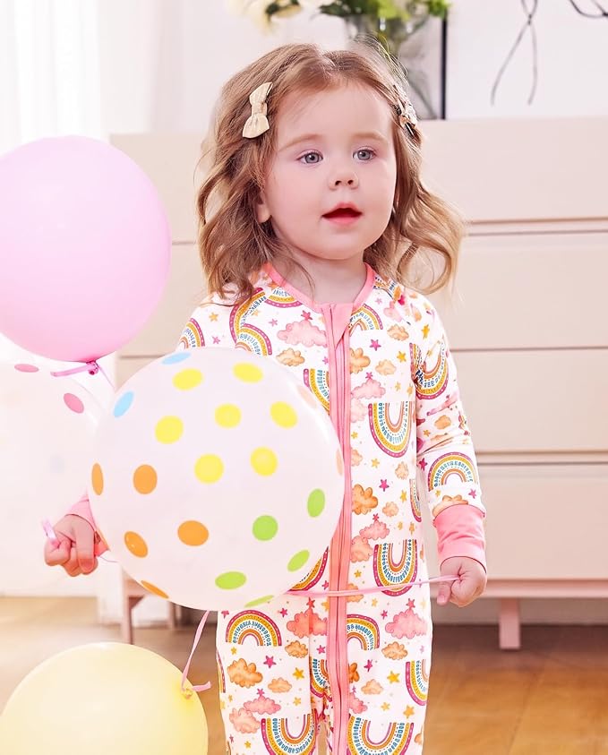 babee Reshinee Viscose Derived from Bamboo Baby Footie Pajamas Convertible - Image 9