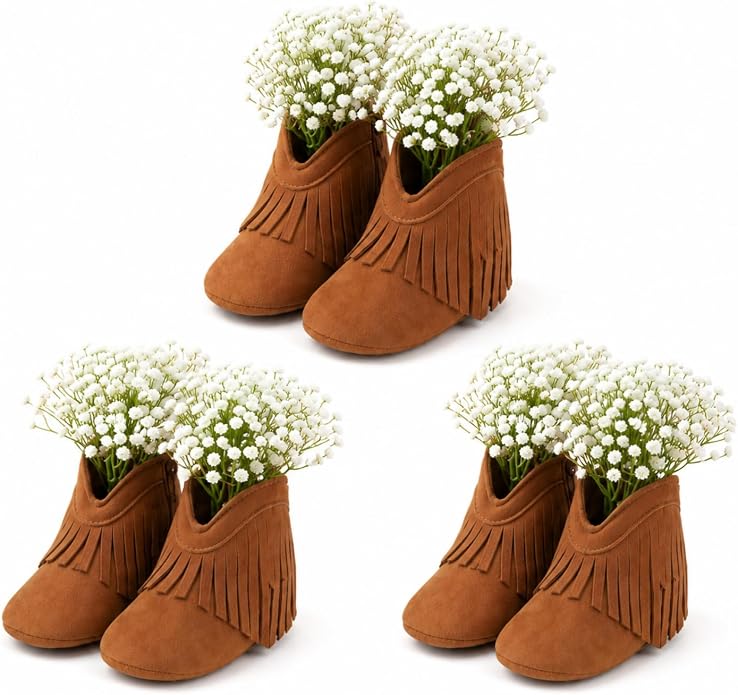Glitopper 4 Set Baby Shower Table Decorations Booties Bulk by Glitopper
