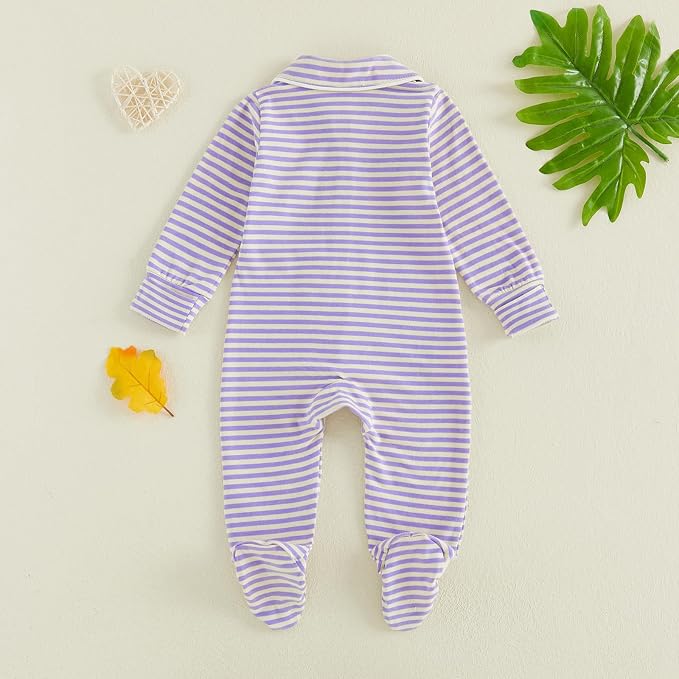 Seyurigaoka Newborn Baby Boy Girl Romper Long Sleeve Zipper Jumpsuit - Image 6