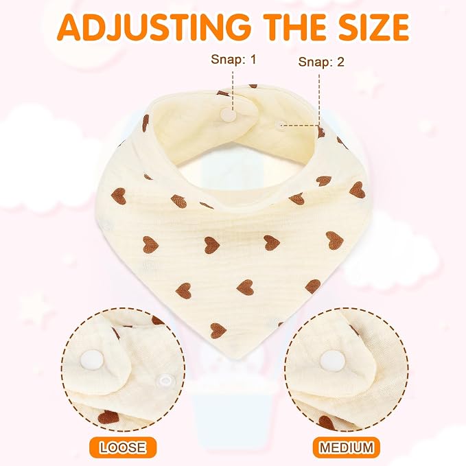 Accmor Muslin Baby Bibs, Soft Baby Bandana Drool Bibs - Image 3