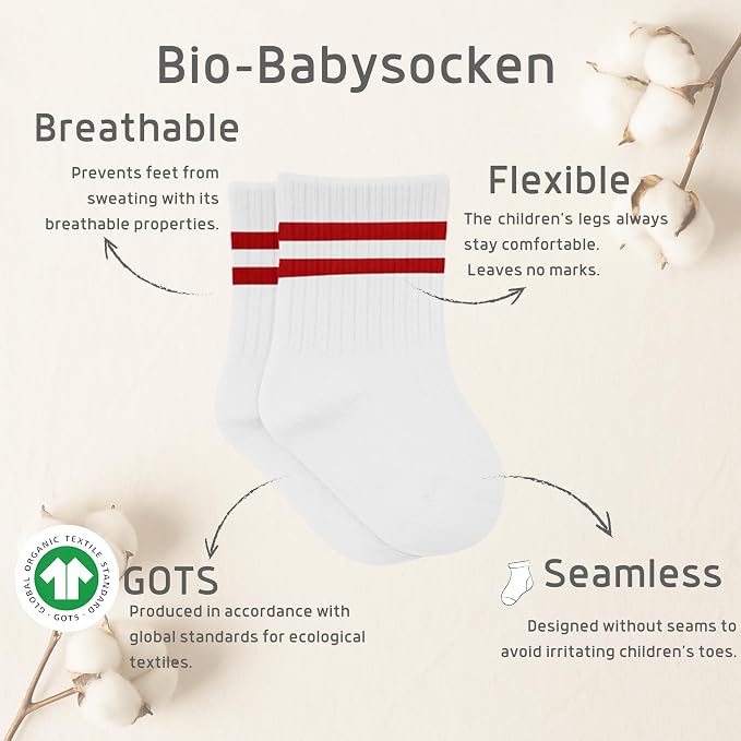 bistyle Baby Grip Ankle Socks 6 Pairs | Newborn Infant Toddlers Sock Organic - Image 3