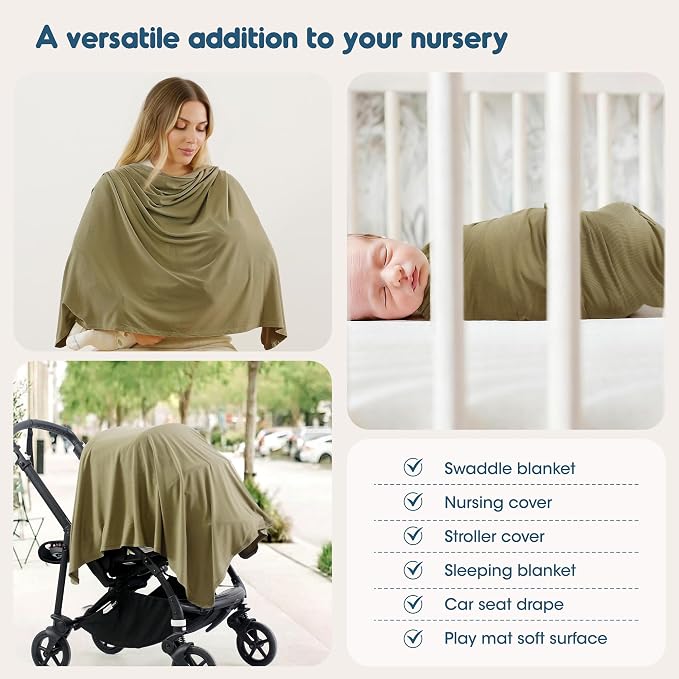 2 Pack Newborn Swaddle Blanket, Ultra Soft Stretchy Jersey Knit Extra Large - Image 6