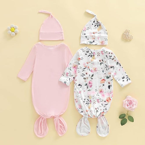 2-Pack Baby Sleeper knotted Gown Boy Girl Nightgown - Image 2