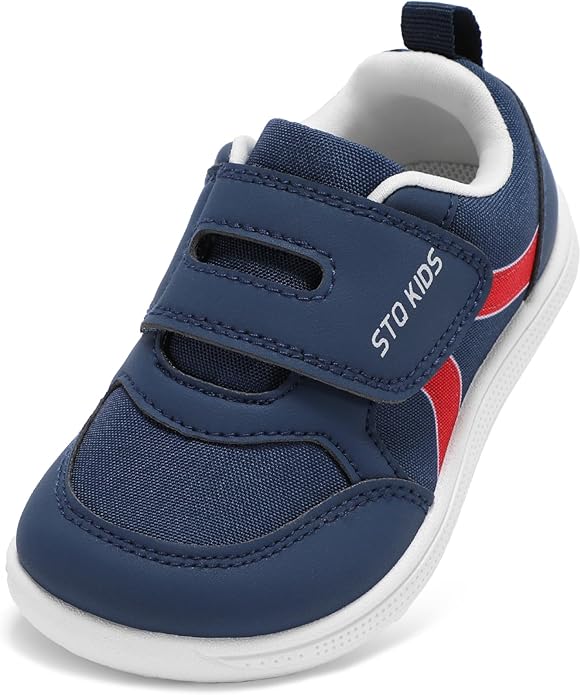 Toddler Wide Toe Box Barefoot Shoes Boys Girls Sneakers Kids Tennis Shoes Preschool Non Slip Lightweight Comfortable First Walking Shoes Running Outdoor Activities