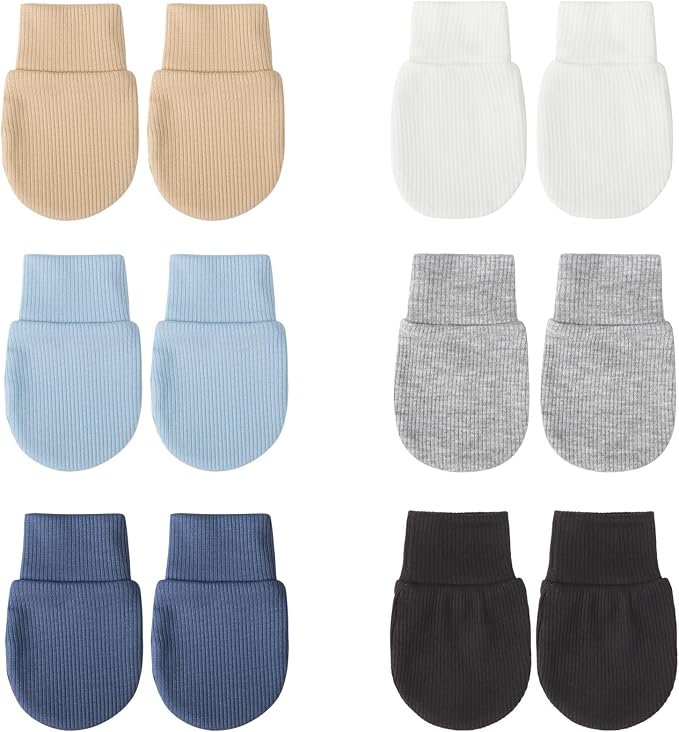 BQUBO 6 Pairs Newborn Baby Boys Girls Mittens 0-6 Months Unisex-Baby Infant by DRESHOW