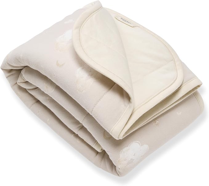 Burt's Bees Baby Organic Cotton Infant Reversible Blanket, Nursery Bedding | by BurtsBeesBaby