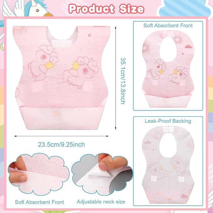 Shinymoon 100 Pcs Disposable Baby Bibs Individual Wrapped Travel Bibs - Image 4
