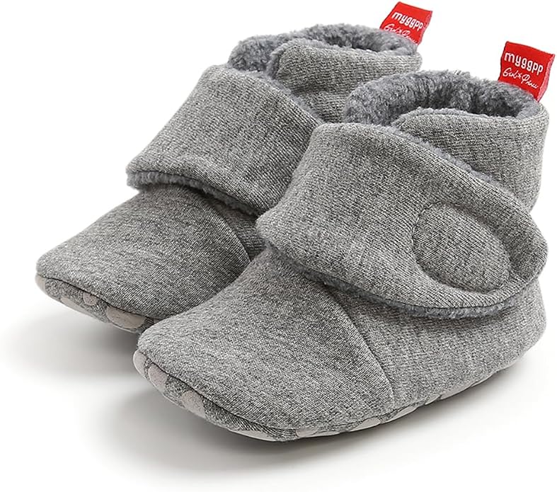 Baby Booties Cozy Fleece Slippers Soft Baby Shoes by GDSDYM