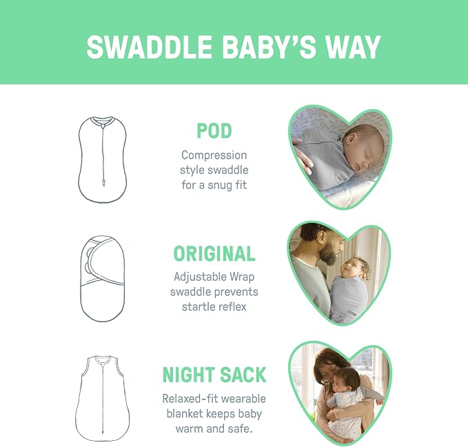 SwaddleMe by Ingenuity Original Swaddle, 100% Cotton, Improves Sleep & Calms - Image 7