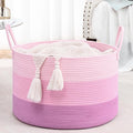 67L Rainbow Storage Basket for Organizing, 20"×13" Large Tall Laundry Baskets, Cotton Rope Woven Blanket Basket, Toy Storage for Kids, Collapsible Laundry Hamper for Living Room, Nursery Room