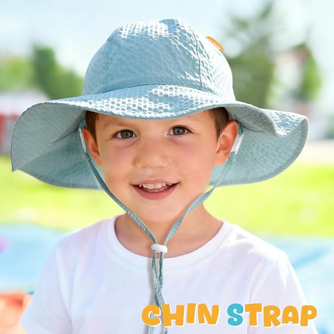 HONGTEYA Baby Sun Hat Wide Brim Adjustable Toddler Beach Bucket Hat | Soft - Image 4