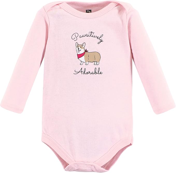 Hudson Baby Baby Girls' Cotton Long-sleeve Bodysuits 3-pack - Image 3
