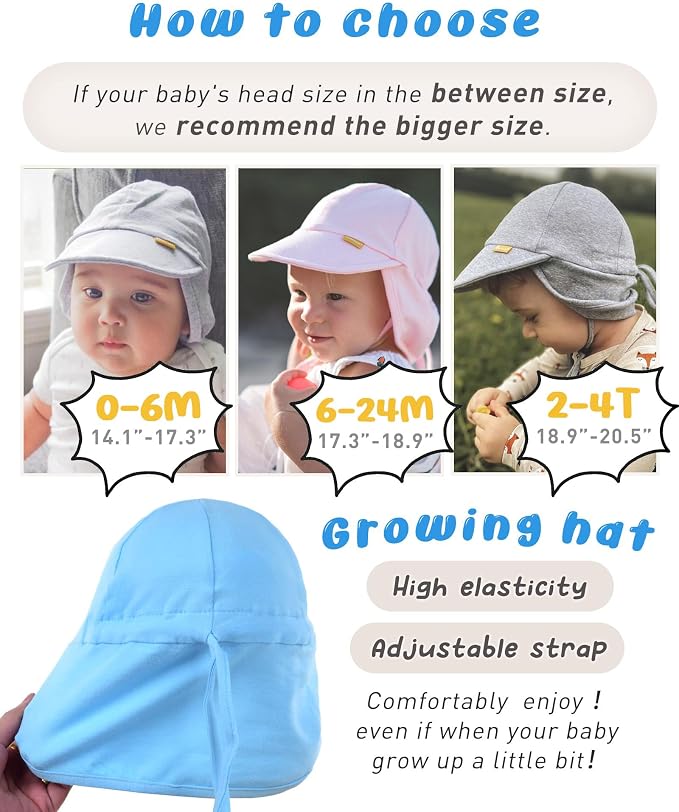 FURTALK Baby Sun Hat UPF 50+ UV Ray Sun Protection Cotton Toddler Hats - Image 4